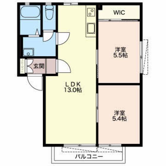 ディアス元町(2LDK/1階)の間取り写真