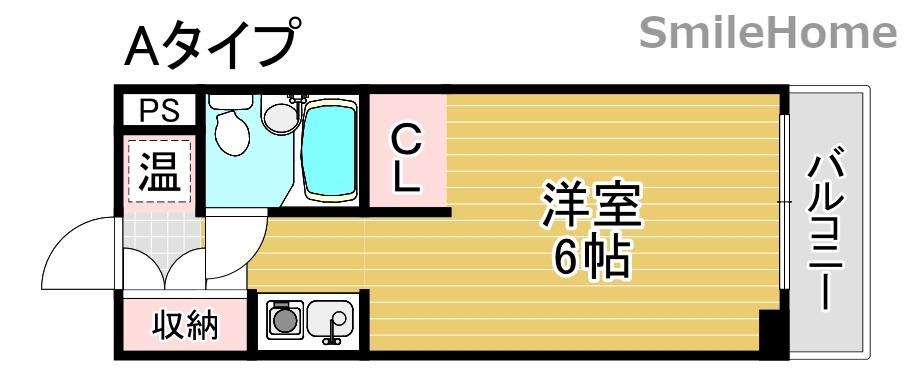 ラフォーレ花園(ワンルーム/6階)の間取り写真