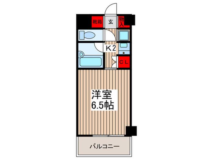 パークシティ東浦和(1K/2階)の間取り写真