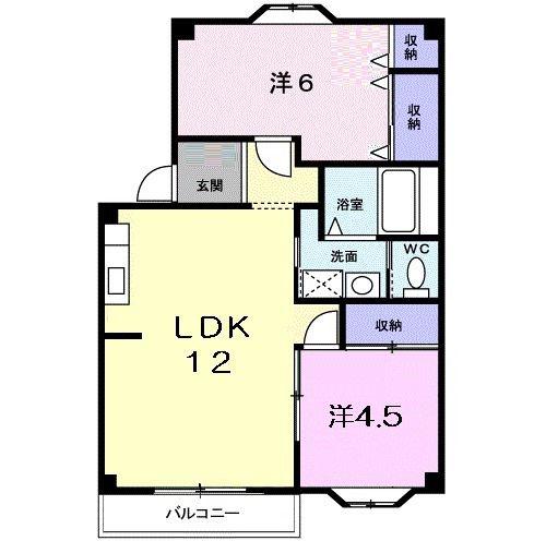 プラドールポートI(2LDK/1階)の間取り写真