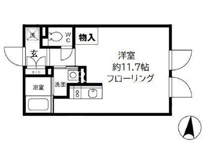 ALERO白山II(ワンルーム/2階)の間取り写真