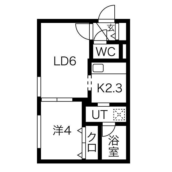 アクティベイト澄川3.1(1LDK/1階)の間取り写真
