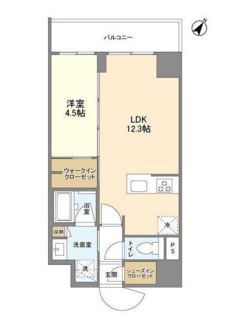 ONE ROOF FLAT ASAKUSA IRIYA(1LDK/9階)の間取り写真