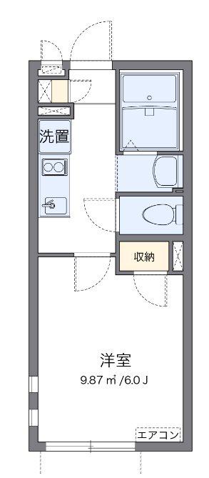 MUSAHI壱号館(1K/2階)の間取り写真