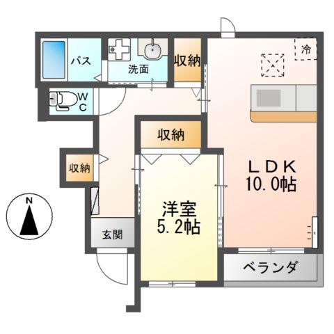 クラーヴォ(1LDK/1階)の間取り写真