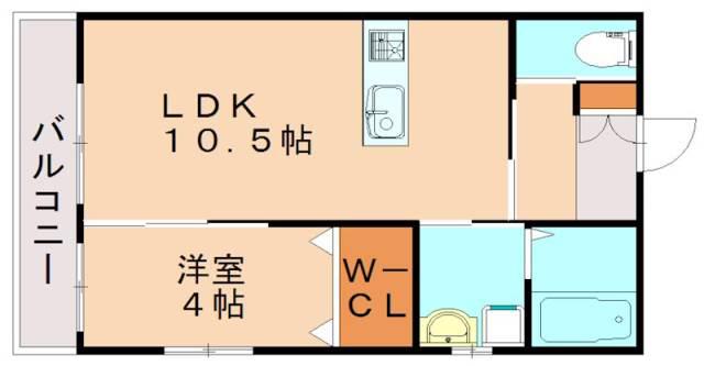 ホクリハウスV(1LDK/1階)の間取り写真