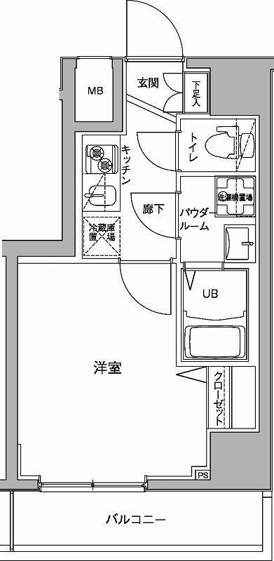 ジェノヴィア川崎駅グリーンヴェール(1K/8階)の間取り写真