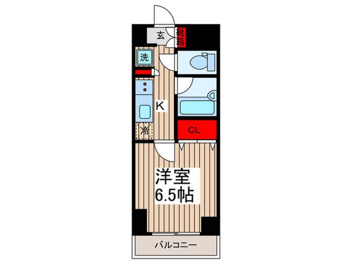 スカイコート新小岩(1K/2階)の間取り写真
