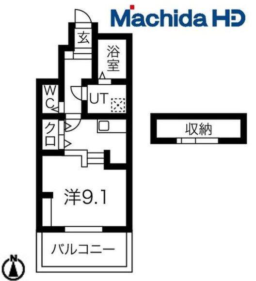 あんしん小畑町08(1K/1階)の間取り写真