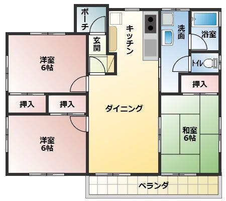 サトウハイツ1(3DK/2階)の間取り写真