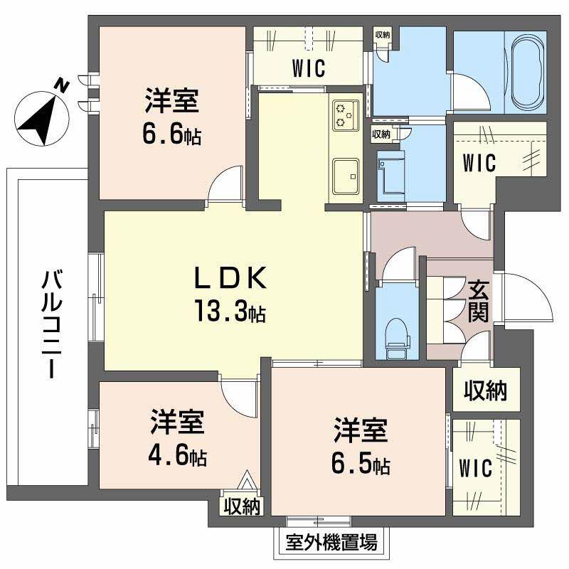 エテルノ 和(3LDK/3階)の間取り写真