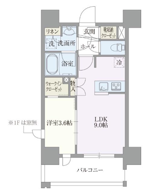 ライトテラス浅草(1LDK/4階)の間取り写真