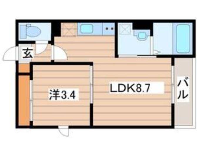 FORER平成(1LDK/1階)の間取り写真