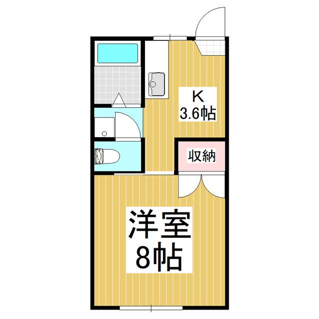 フォーブルK&K(1K/2階)の間取り写真