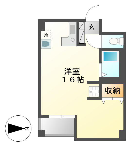 YK50(ワンルーム/5階)の間取り写真