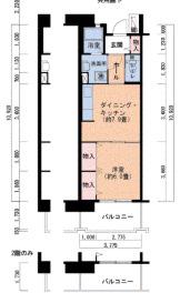 ルゼフィール武庫川第2五番街(1DK/3階)の間取り写真