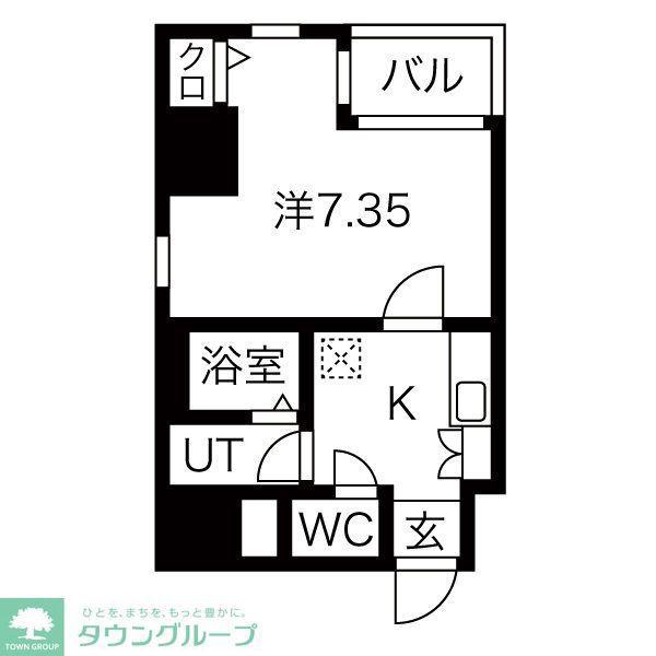 アルテミス平和(1K/2階)の間取り写真