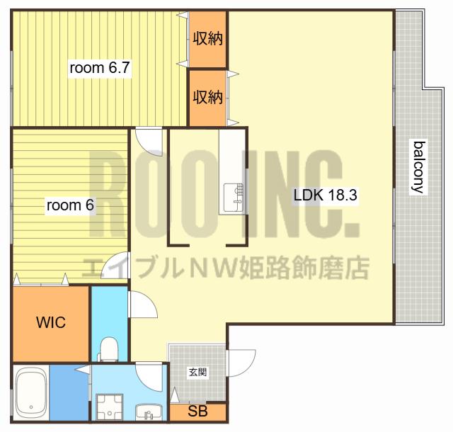 アベニュー(2LDK/1階)の間取り写真