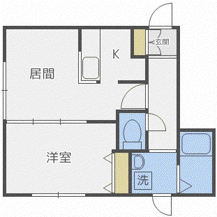 パティオ北37条(1LDK/1階)の間取り写真