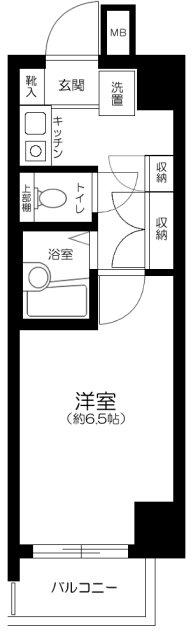 メインステージ西麻布(1K/4階)の間取り写真
