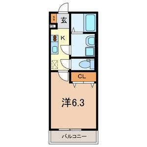 フローラ戸田公園(1K/1階)の間取り写真