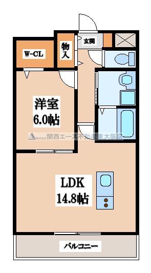CASSIOPEIA(1LDK/3階)の間取り写真