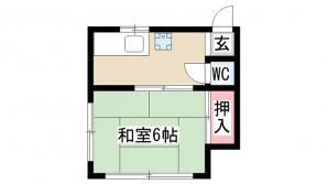 寿荘(1DK/1階)の間取り写真