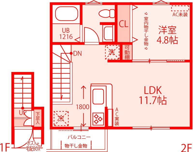 LEPOA TARO(1LDK/1階)の間取り写真