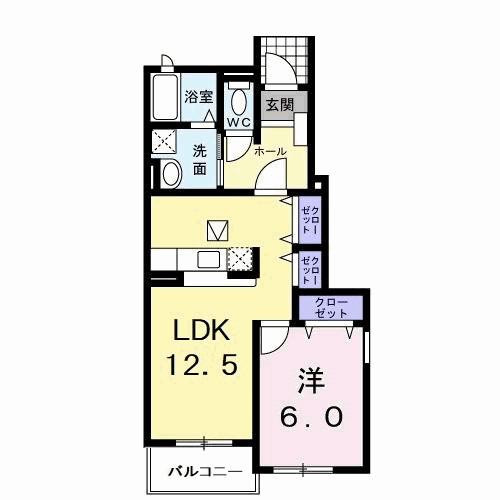 マスターズA(1LDK/1階)の間取り写真