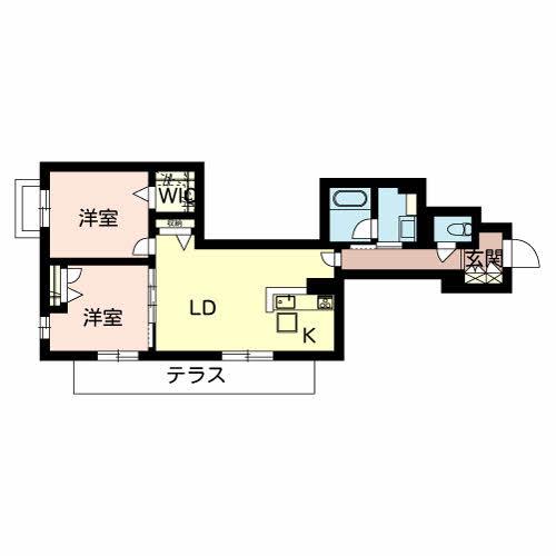 シャーメゾン サカイパークスII(2LDK/1階)の間取り写真