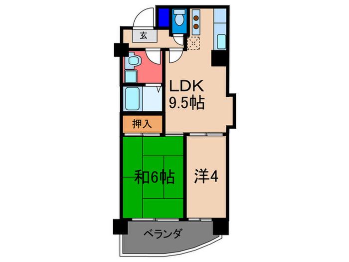 パラシオ西洞院(2LDK/7階)の間取り写真