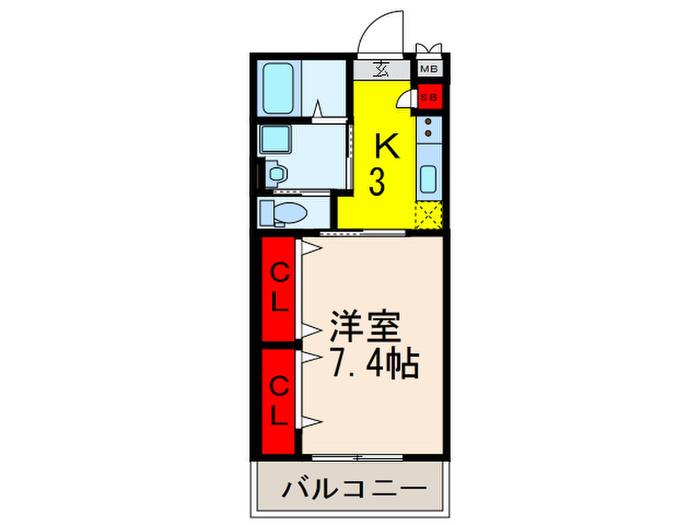ラフィネ(1K/1階)の間取り写真