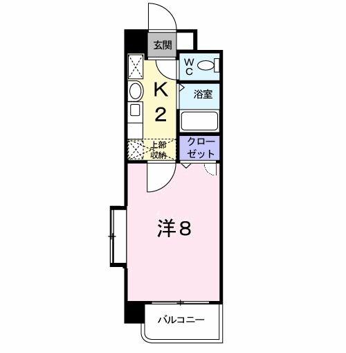ジュネスパラシオン豊原(1K/2階)の間取り写真
