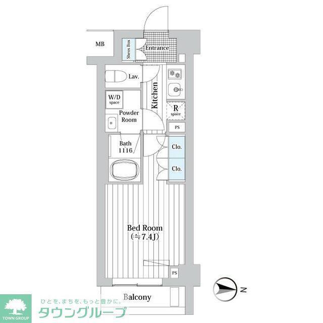 プレール・ドゥーク新宿ウエスト(1K/2階)の間取り写真
