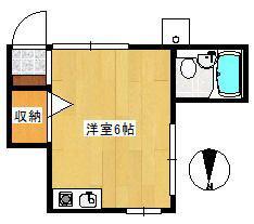 メゾン旭(ワンルーム/1階)の間取り写真