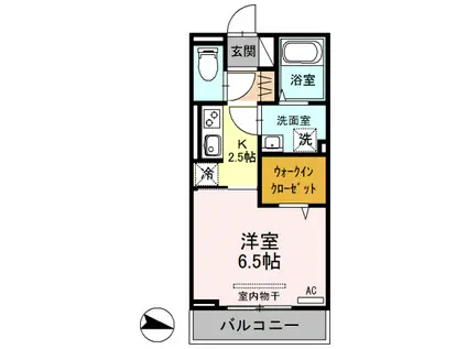 フロントコート 105(1K/1階)の間取り写真