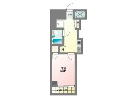 ワコーレ東村山(1K/4階)の間取り写真