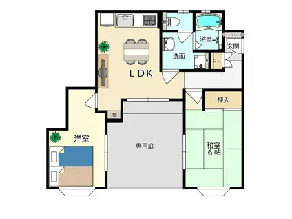 アンバサダー(2LDK/1階)の間取り写真