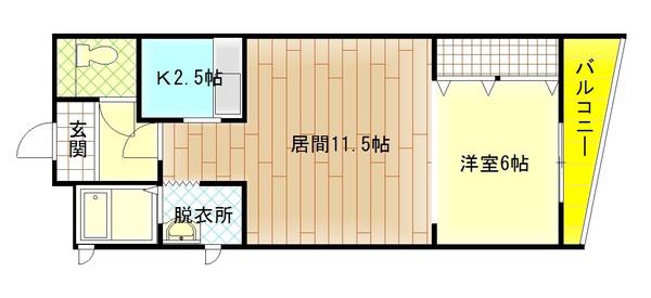 ISSA CORE(1LDK/6階)の間取り写真