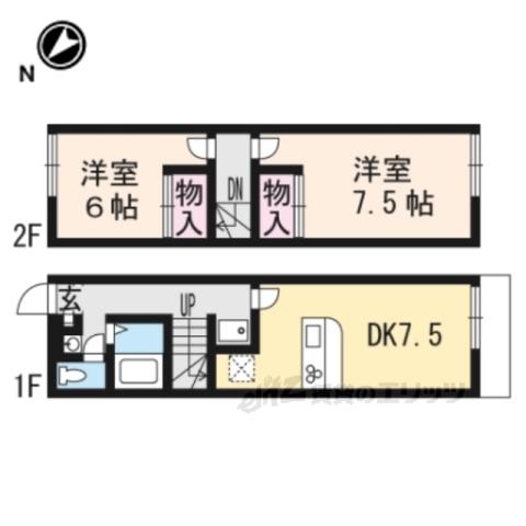 レオパレス小柿(2DK/1階)の間取り写真