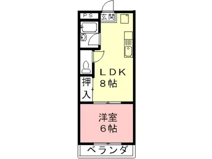 高要コーポ(1LDK/3階)の間取り写真