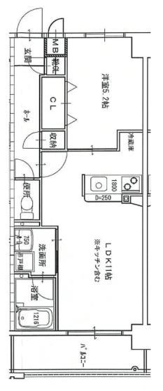 サウス IN 西市(1LDK/6階)の間取り写真