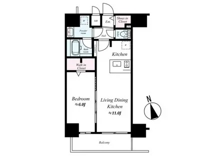 プレサンス梅田東クォーレ(1LDK/12階)の間取り写真