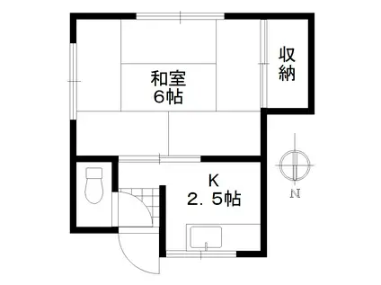 ハイツ平澤(ワンルーム/3階)の間取り写真
