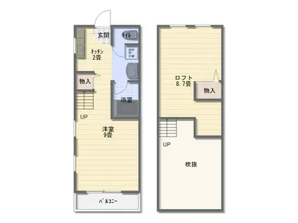 照波園フラットⅤ(1K/2階)の間取り写真