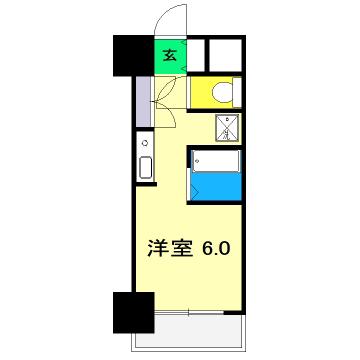 朝日プラザ知寄町パサージュ(ワンルーム/6階)の間取り写真