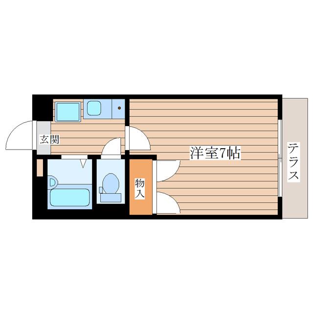 パークハイムI(1K/1階)の間取り写真