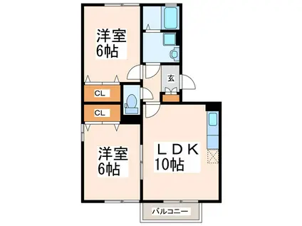 コンフォートAFKA棟(2LDK/3階)の間取り写真