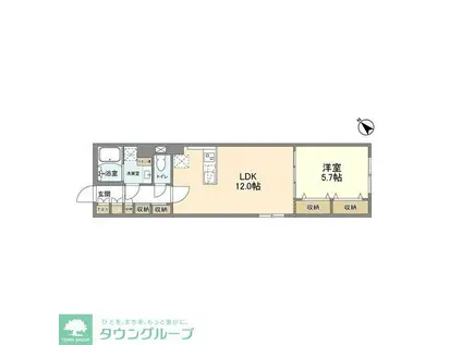 ウェルスクエア武蔵小山II(1LDK/3階)の間取り写真