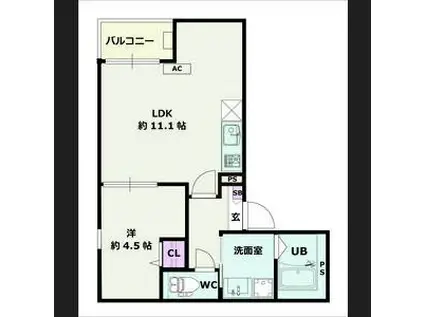 JACK AICHII(1LDK/1階)の間取り写真